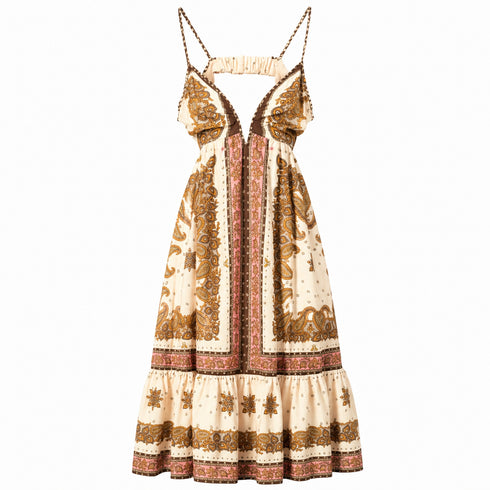 ABITO MIDI FANTASIA BOHO CON SCOLLO PROFONDO (47)