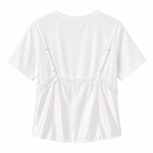 TENSIONE IN-TSHIRT BIANCA CON TOP IN PIZZO SOVRAPPOSTO (64)