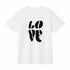 T-SHIRT BIANCA CON SCRITTA LOVE IN RILIEVO (65)