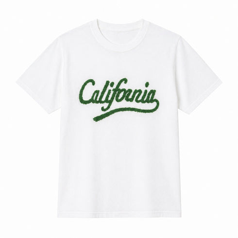 CALIFORNIA T-SHIRT BIANCA CON SCRITTA VERDE (66)