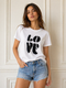 T-SHIRT BIANCA CON SCRITTA LOVE IN RILIEVO (65)