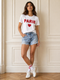 T-SHIRT BIANCA CON SCRITTA PARIS E CUORE ROSSO (82)