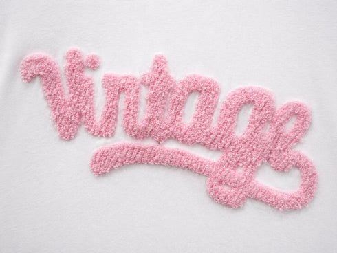 T-SHIRT BIANCA CON SCRITTA VINTAGE IN RILIEVO (84)