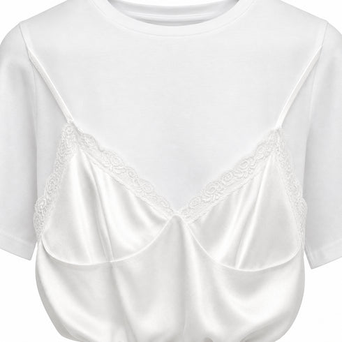 TENSIONE IN-TSHIRT BIANCA CON TOP IN PIZZO SOVRAPPOSTO (64)