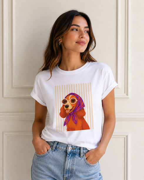 T-SHIRT DOG CON OCCHIALI