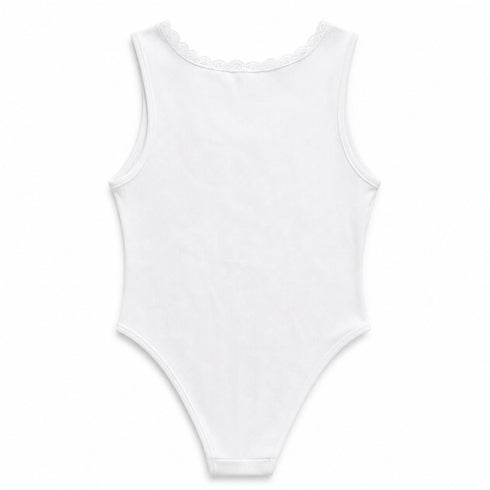 BODY A COSTINE CON BOTTONI E DETTAGLI IN PIZZO T-SHIRT (80)