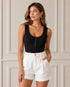 BODY A COSTINE CON BOTTONI E DETTAGLI IN PIZZO T-SHIRT (80)