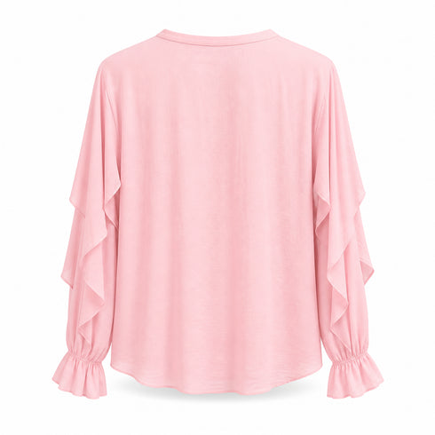CAMICIA CON ROUCHES E SCOLLO A V (77)