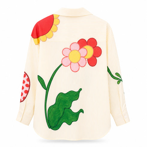 CAMICIA A RIGHE CON STAMPA FLOREALE MULTICOLOR (73)