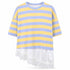 T-SHIRT RIGATA CON INSERTO IN PIZZO (72)
