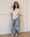 T-SHIRT RIGATA CON INSERTO IN PIZZO (72)
