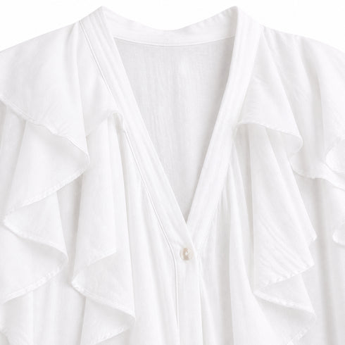 CAMICIA CON ROUCHES E SCOLLO A V (77)
