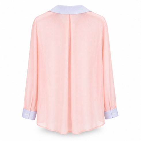 CAMICIA OVER TRASPARENTE CON DETTAGLI A CONTRASTO (76)