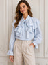 CAMICIA A QUADRETTI CON RUCHES E FIOCCO (74)
