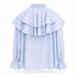 CAMICIA A QUADRETTI CON RUCHES E FIOCCO (74)
