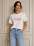 T-SHIRT BIANCA CON SCRITTA VINTAGE IN RILIEVO (84)