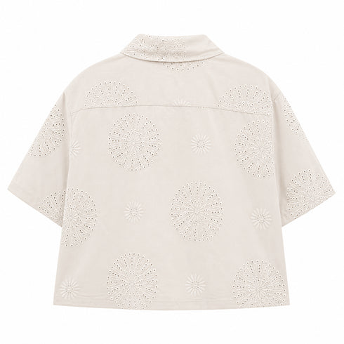 COMPLETO ESTIVO RICAMATO IN COTONE BEIGE