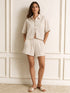 COMPLETO ESTIVO RICAMATO IN COTONE BEIGE