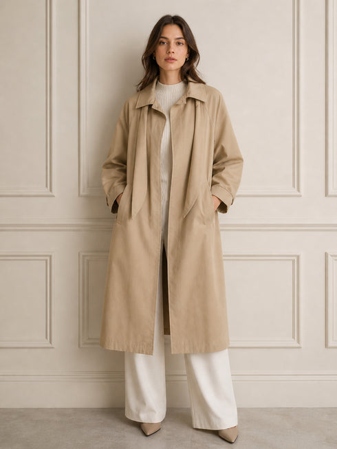 HAVEONE TRENCH BEIGE LEGGERO CON COLLO AMPIO (96)