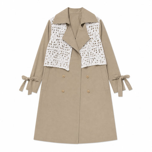 TENSIONE IN TRENCH BEIGE CON DETTAGLI IN PIZZO (95)