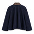 TENSIONE IN GIACCA BLU CON COLLO IN ECOPELLE MARRONE (94)
