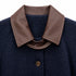 TENSIONE IN GIACCA BLU CON COLLO IN ECOPELLE MARRONE (94)