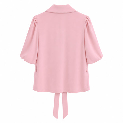 COORDINATO ROSA CON BLUSA E PANTALONE A PALAZZO (94)