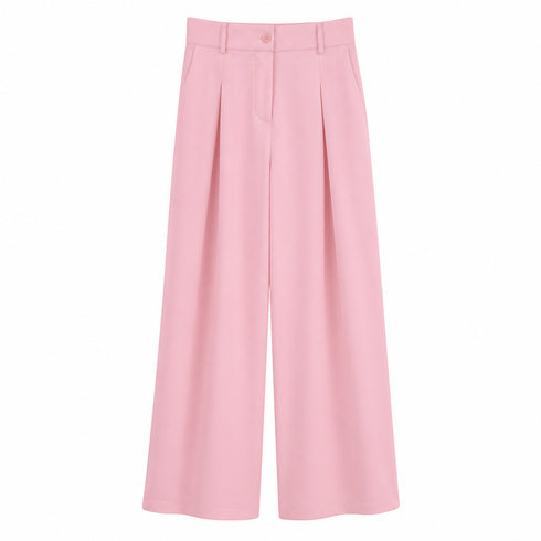 COORDINATO ROSA CON BLUSA E PANTALONE A PALAZZO (94)