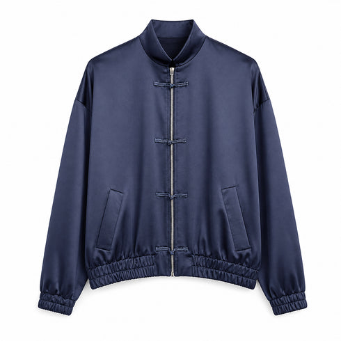 TENSIONE IN COMPLETO IN RASO BLU NAVY CON PANTALONE CARGO (93)