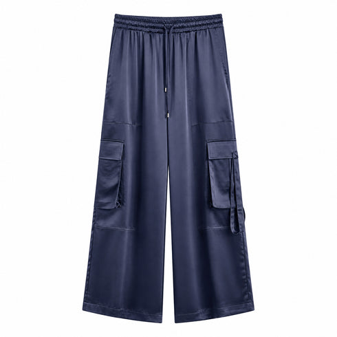 TENSIONE IN COMPLETO IN RASO BLU NAVY CON PANTALONE CARGO (93)