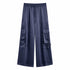 TENSIONE IN COMPLETO IN RASO BLU NAVY CON PANTALONE CARGO (93)