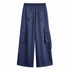 TENSIONE IN COMPLETO IN RASO BLU NAVY CON PANTALONE CARGO (93)