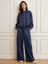 TENSIONE IN COMPLETO IN RASO BLU NAVY CON PANTALONE CARGO (93)