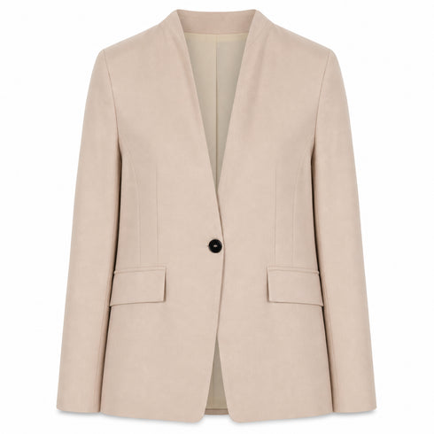 COORDINATO ELEGANTE BEIGE CON BLAZER E PANTALONE AMPIO (91)