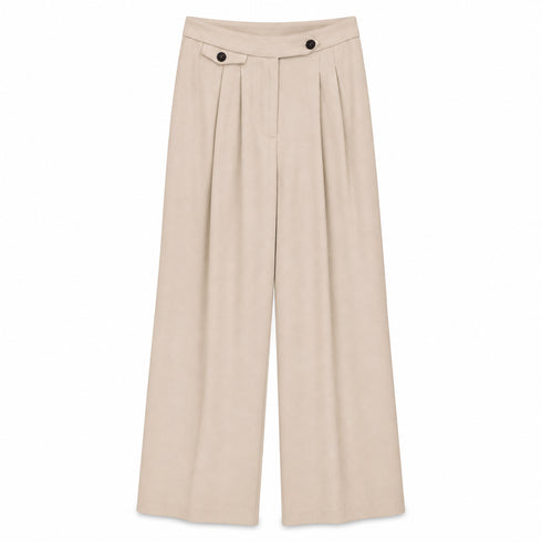 COORDINATO ELEGANTE BEIGE CON BLAZER E PANTALONE AMPIO (91)