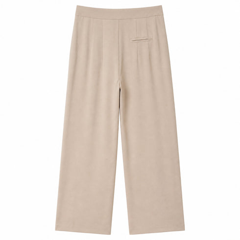 COORDINATO ELEGANTE BEIGE CON BLAZER E PANTALONE AMPIO (91)