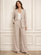 COORDINATO ELEGANTE BEIGE CON BLAZER E PANTALONE AMPIO (91)