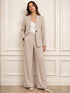 COORDINATO ELEGANTE BEIGE CON BLAZER E PANTALONE AMPIO (91)