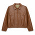 GIACCA CORTA IN ECOPELLE MARRONE (100)