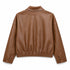 GIACCA CORTA IN ECOPELLE MARRONE (100)