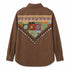 CAMICIA MARRONE CON BOTTONI E DETTAGLIO STRASS SUL RETRO (102)