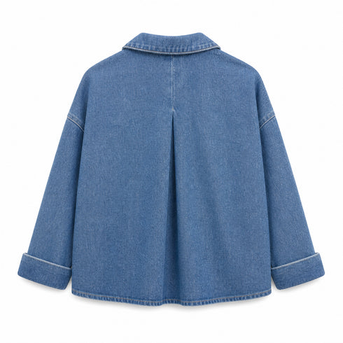 CAMICIA IN DENIM BLU OVERSIZE