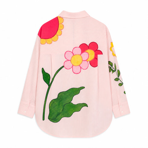 CAMICIA A RIGHE CON STAMPA FLOREALE MULTICOLOR (73)