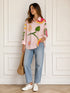 CAMICIA A RIGHE CON STAMPA FLOREALE MULTICOLOR (73)