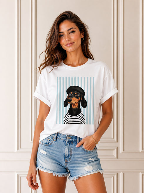 T-SHIRT CON BASSOTTO STILE PARIGINO (156)