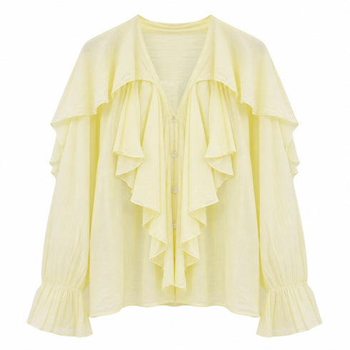 CAMICIA CON ROUCHES E SCOLLO A V (77)