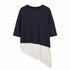 T-SHIRT CORTA CON INSERTO IN PIZZO (79)