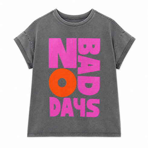 T-SHIRT GRIGIA CON STAMPA “BAD NO DAYS”
