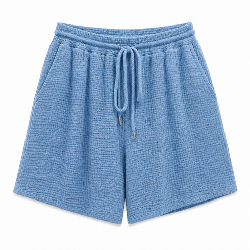 COMPLETO ESTIVO IN COTONE CON CAMICIA E SHORTS (113)