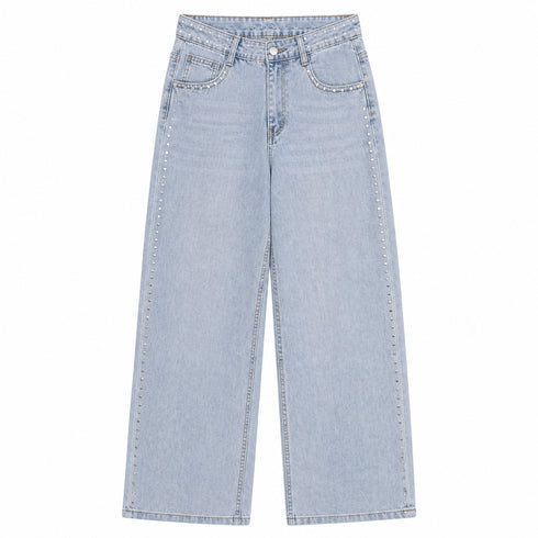 JEANS WIDE LEG CON BORCHIE E TASCHE STELLA (145)